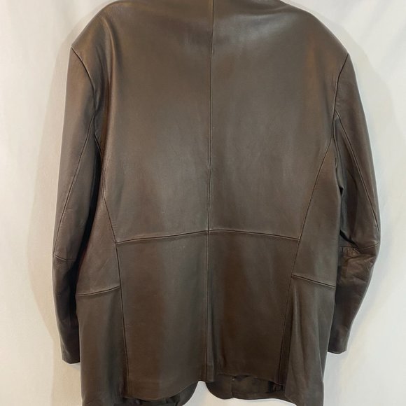 SOLD Stafford Brown Leather Blazer Jacket Vintage Mint Condition Men's - Picture 7 of 13
